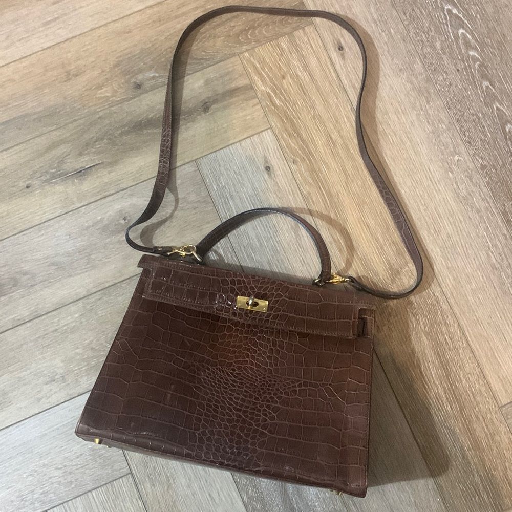 Cristian Genuine Leather Snake Print Satchel